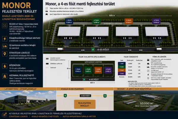 Eladó ipari ingatlan, Monor 50000 m² 700 M Ft + Áfa